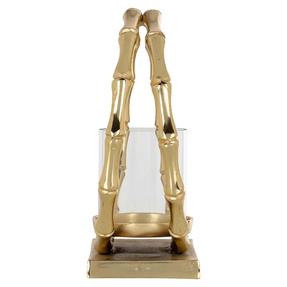 Merlyn Small Glass Hurricane - Gold Richmond 3