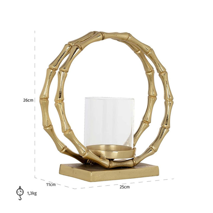 Merlyn Small Glass Hurricane - Gold Richmond 6