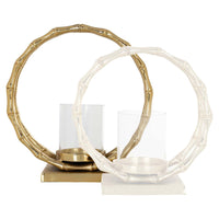 Richmond Interiors Merlyn Large Glass Hurricane in Gold