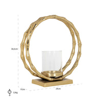 Richmond Interiors Merlyn Large Glass Hurricane in Gold