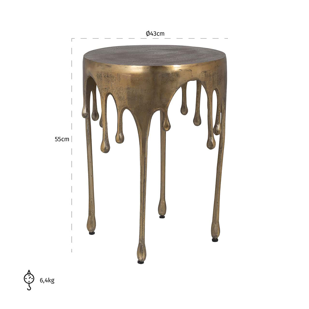 Richmond Interiors Carly End Table in Brushed Gold