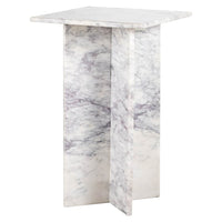 Richmond Interiors Holmes Square Marble End Table in White