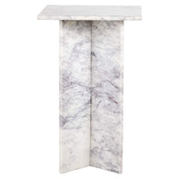 Richmond Interiors Holmes Square Marble End Table in White