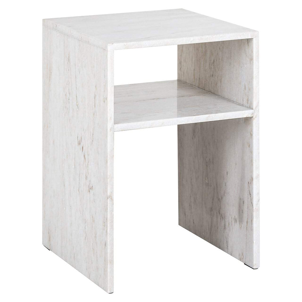 Richmond Interiors Moran Marble End Table in Beige