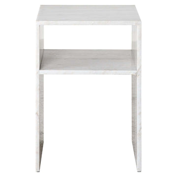 Richmond Interiors Moran Marble End Table in Beige