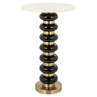 Richmond Interiors Barbara Marble End Table in Black & Gold