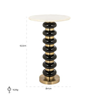 Richmond Interiors Barbara Marble End Table in Black & Gold