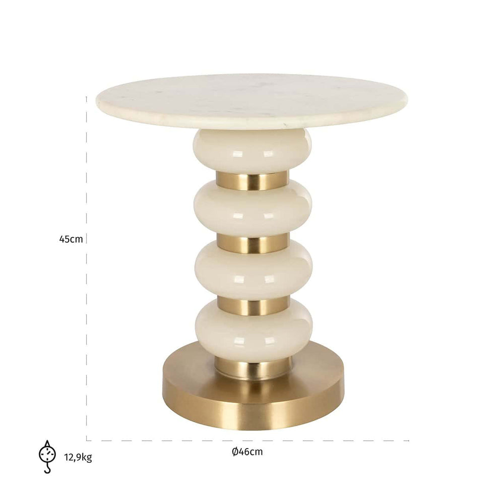 Richmond Interiors Boann Marble End Table in White