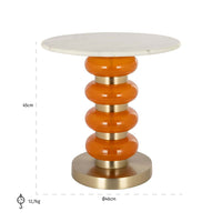 Richmond Interiors Boann Marble End Table in Orange