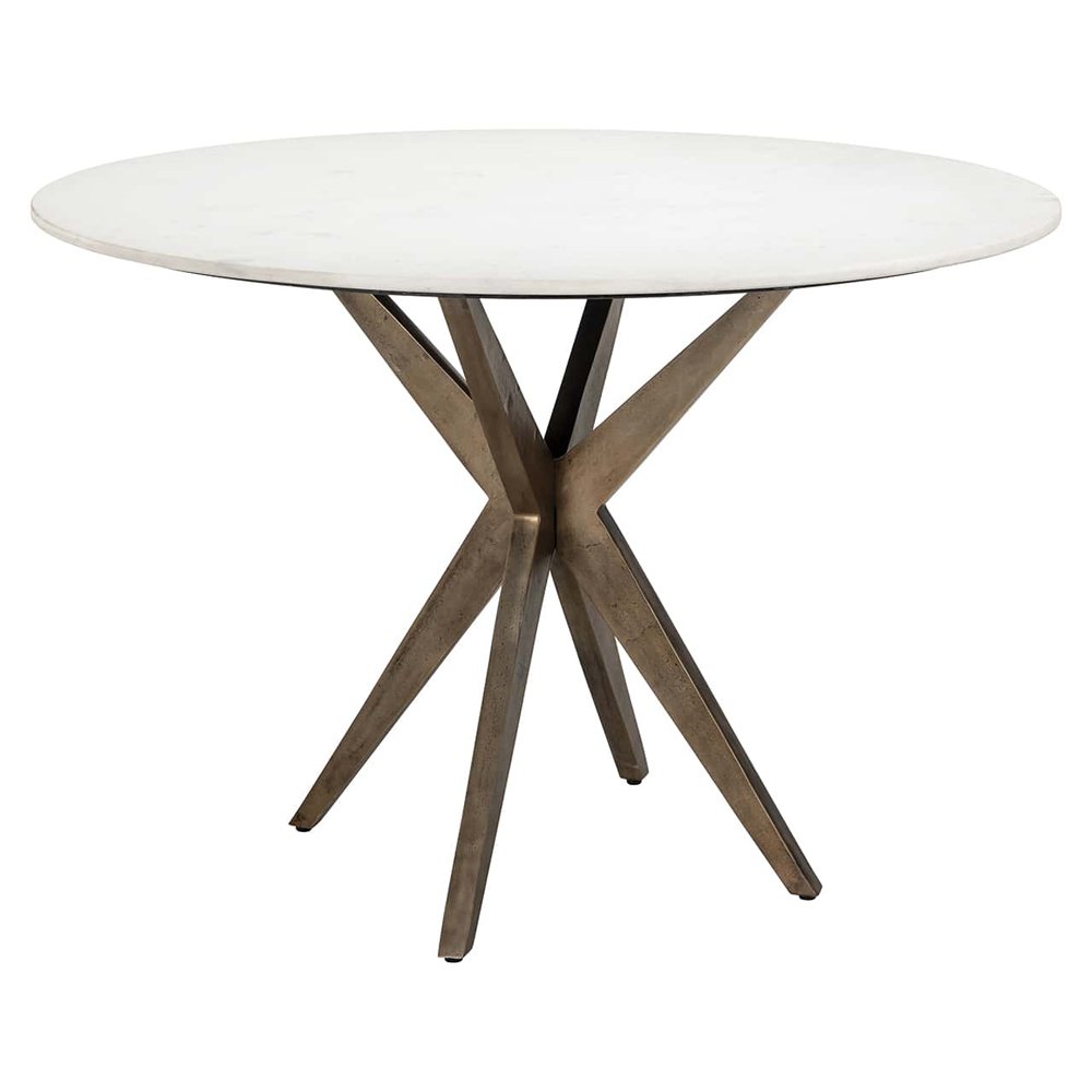 Richmond Interiors Maisy Marble Dining Table in White