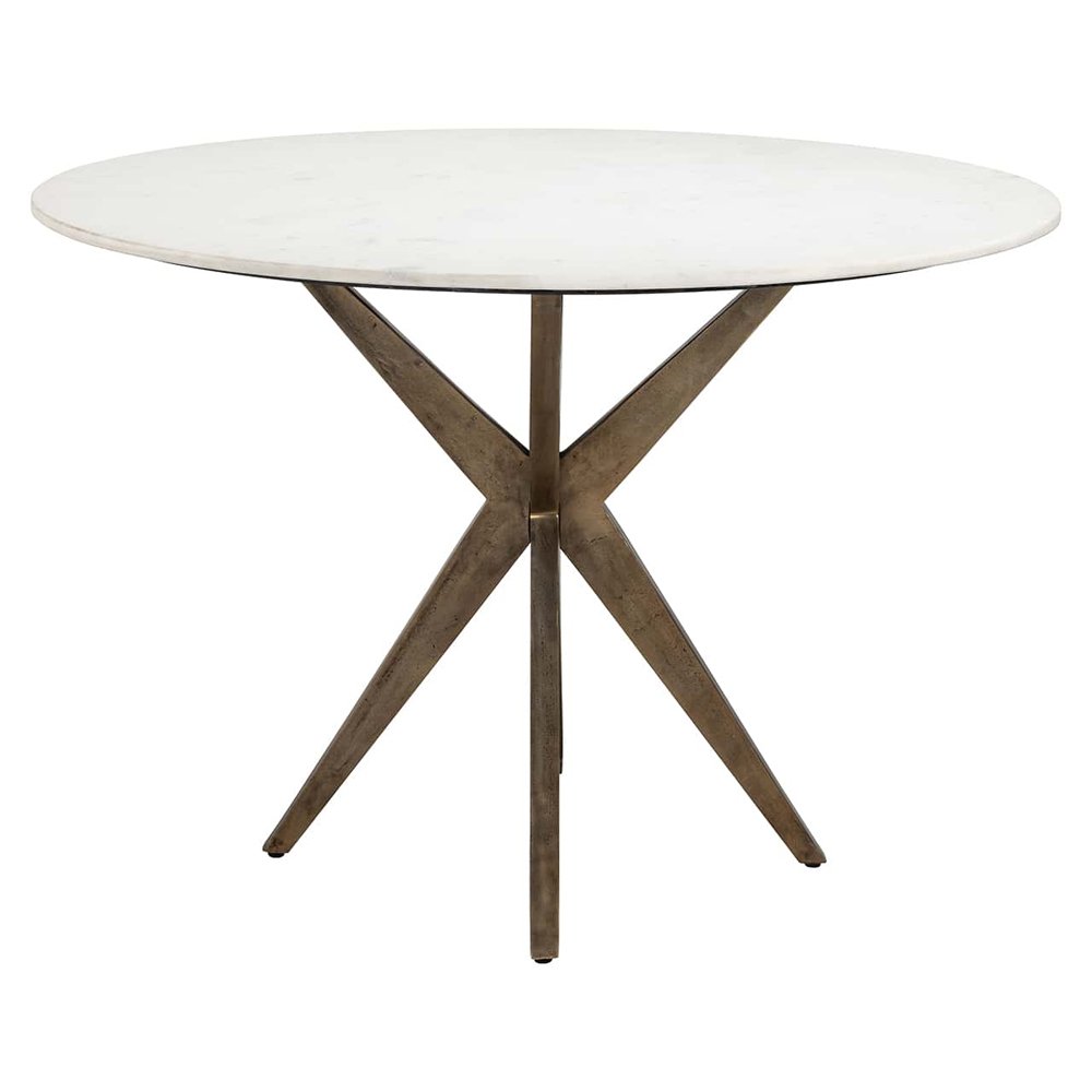 Richmond Interiors Maisy Marble Dining Table in White