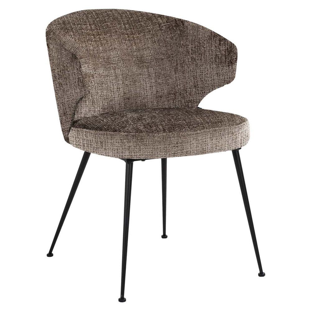 Richmond Interiors Xandra Dining Chair in Stone Chenille Brown