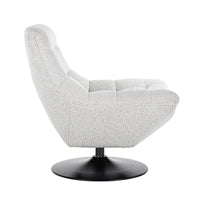 Richmond Interiors Richelle Swivel Chair in White Bouclé