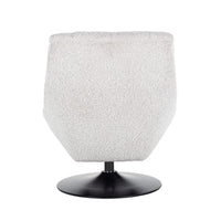 Richmond Interiors Richelle Swivel Chair in White Bouclé