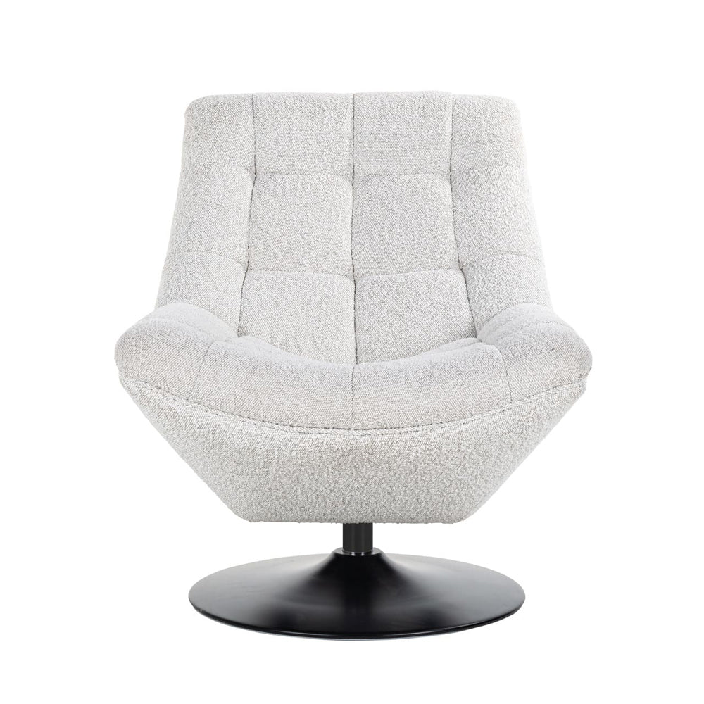 Richmond Interiors Richelle Swivel Chair in White Bouclé