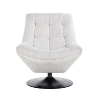 Richmond Interiors Richelle Swivel Chair in White Bouclé