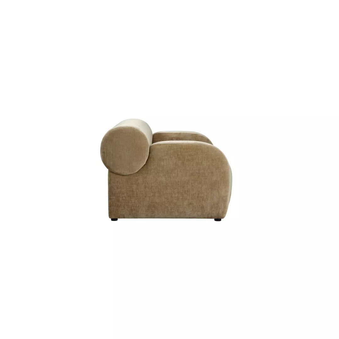 Caspar Velvet Chenille Sofa - Sandy