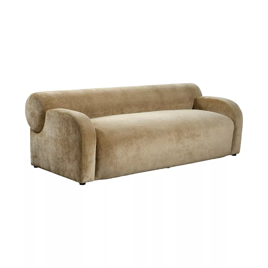 Caspar Velvet Chenille Sofa - Sandy