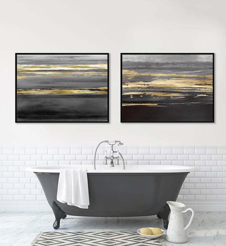 Midnight Lines I Framed Canvas