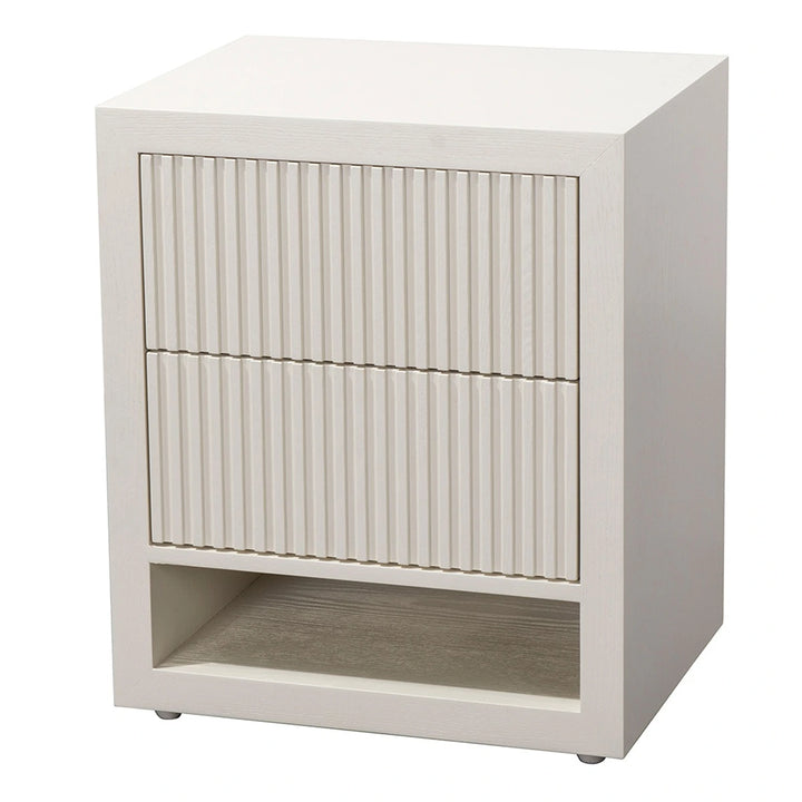 Marans 2 Drawer Bedside Table - White