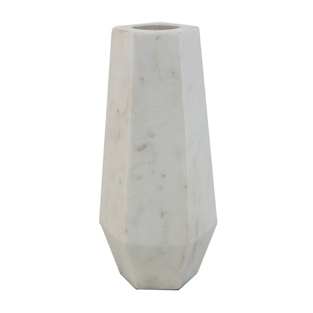 Alora Large White Marble Vase
