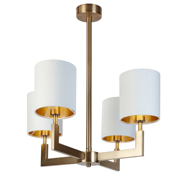 Ealga 4 Arm Finish Chandelier - Antique Brass