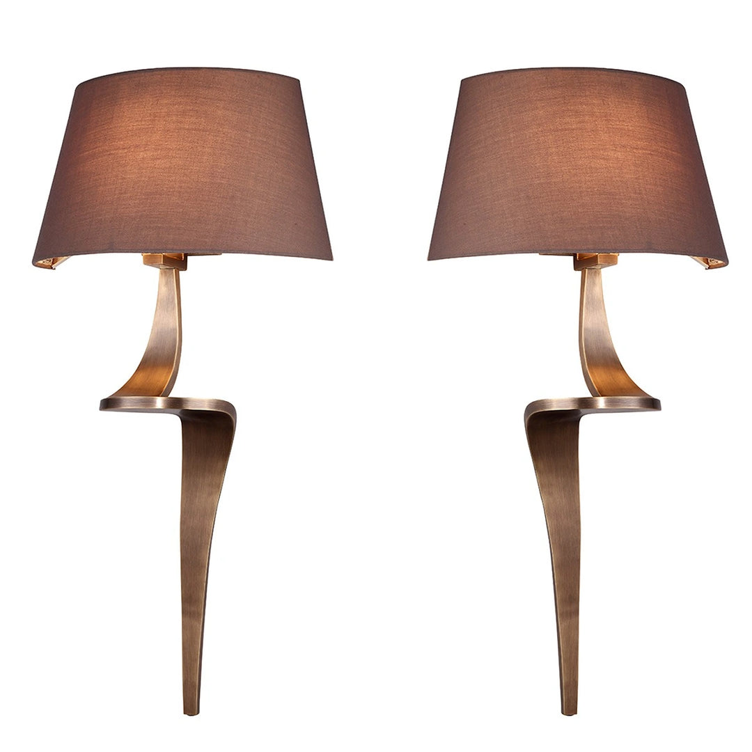 Enzo Set of 2 Wall Lamps - Antique Brass