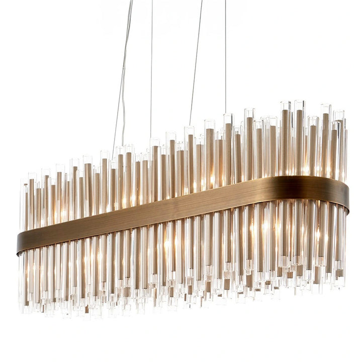 Colmar Long Chandelier - Antique Brass