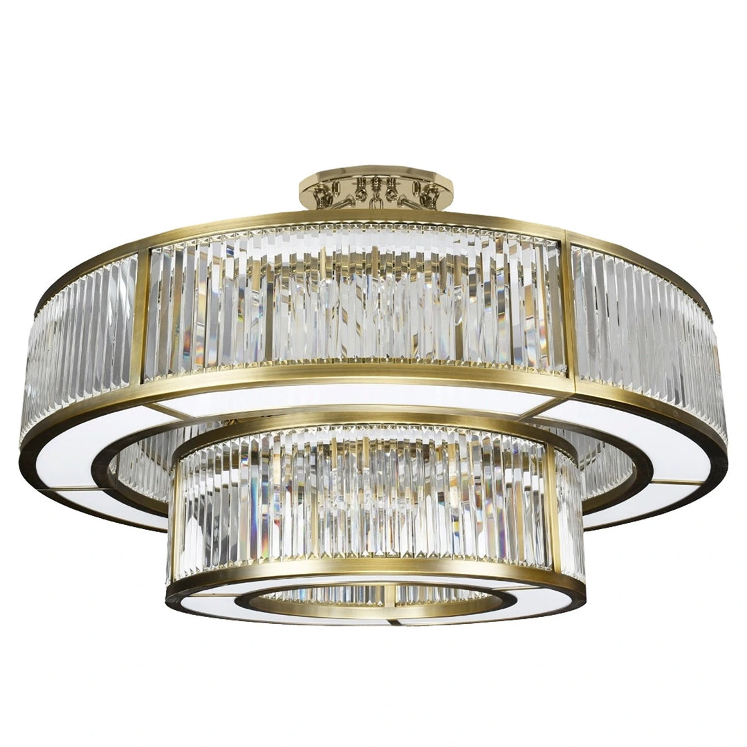 Garnet Chandelier - Antique Brass