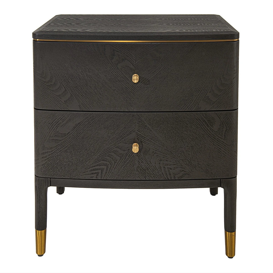 Vancent 2 Drawer Bedside Table - Grey