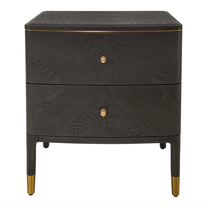 Vancent 2 Drawer Bedside Table - Grey
