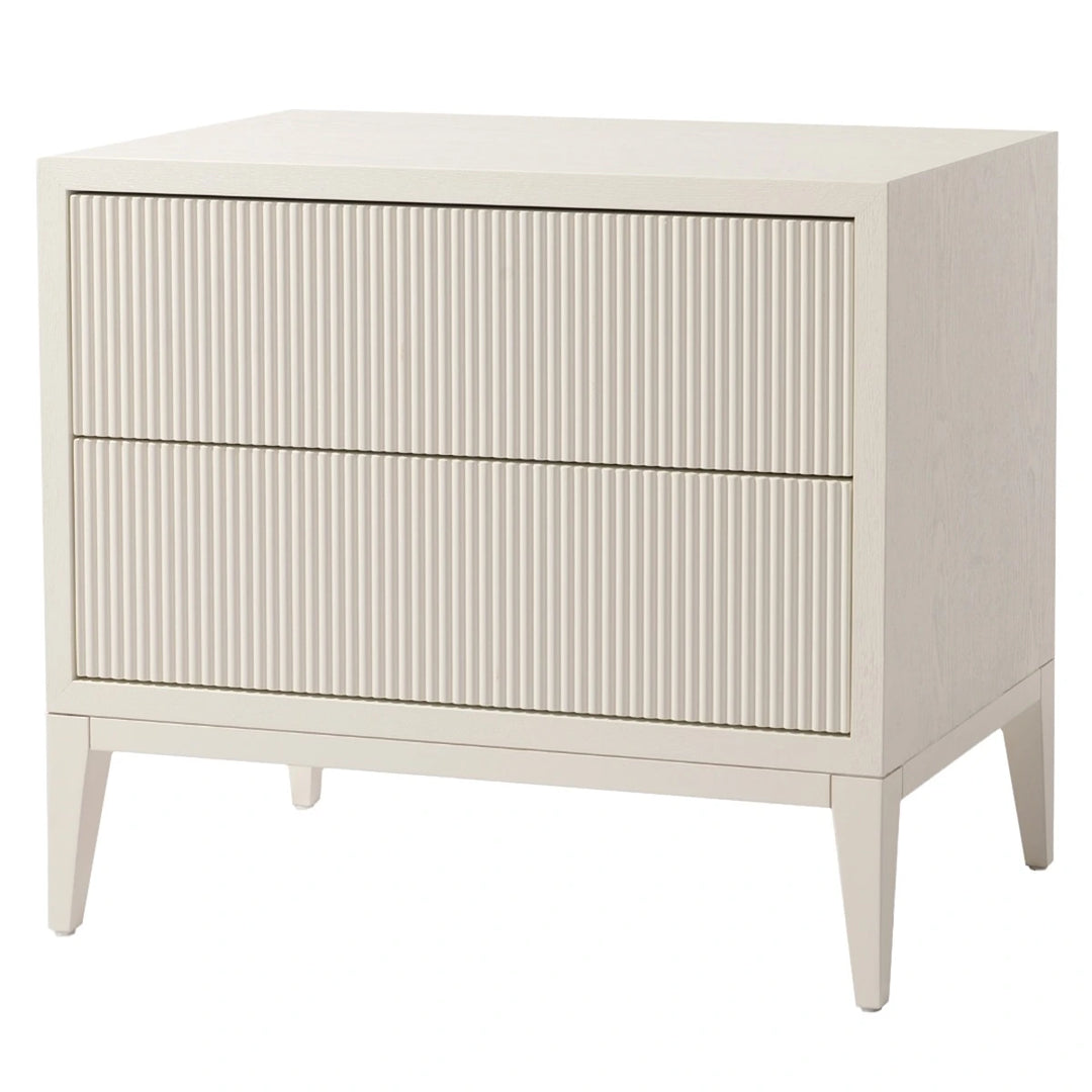 Amur Wide Bedside Table - White