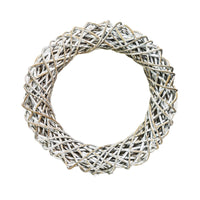 Ivyline Rattan Wreath in White - 50cm