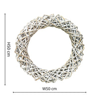 Ivyline Rattan Wreath in White - 50cm