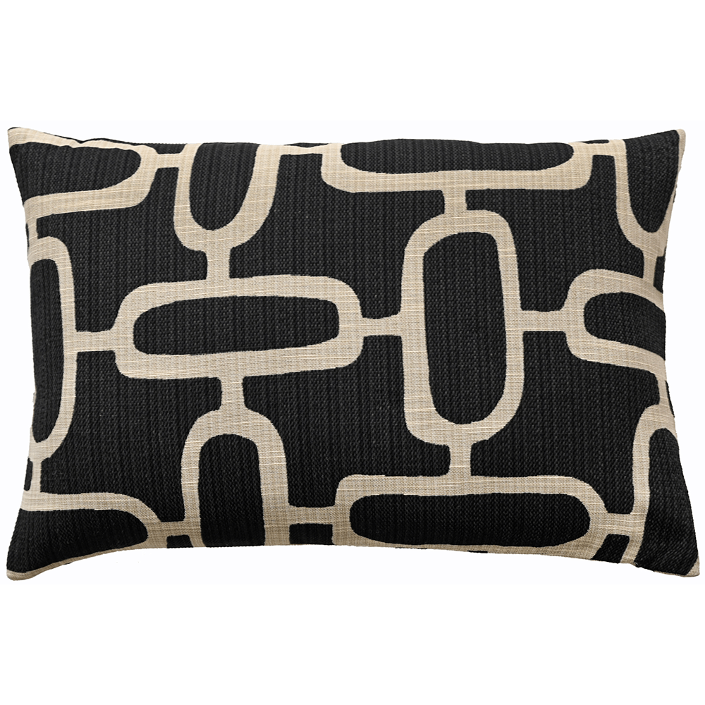 Malini Rectangle Edison Cushion in Black - 40 x 60cm