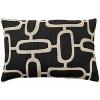 Malini Rectangle Edison Cushion in Black - 40 x 60cm