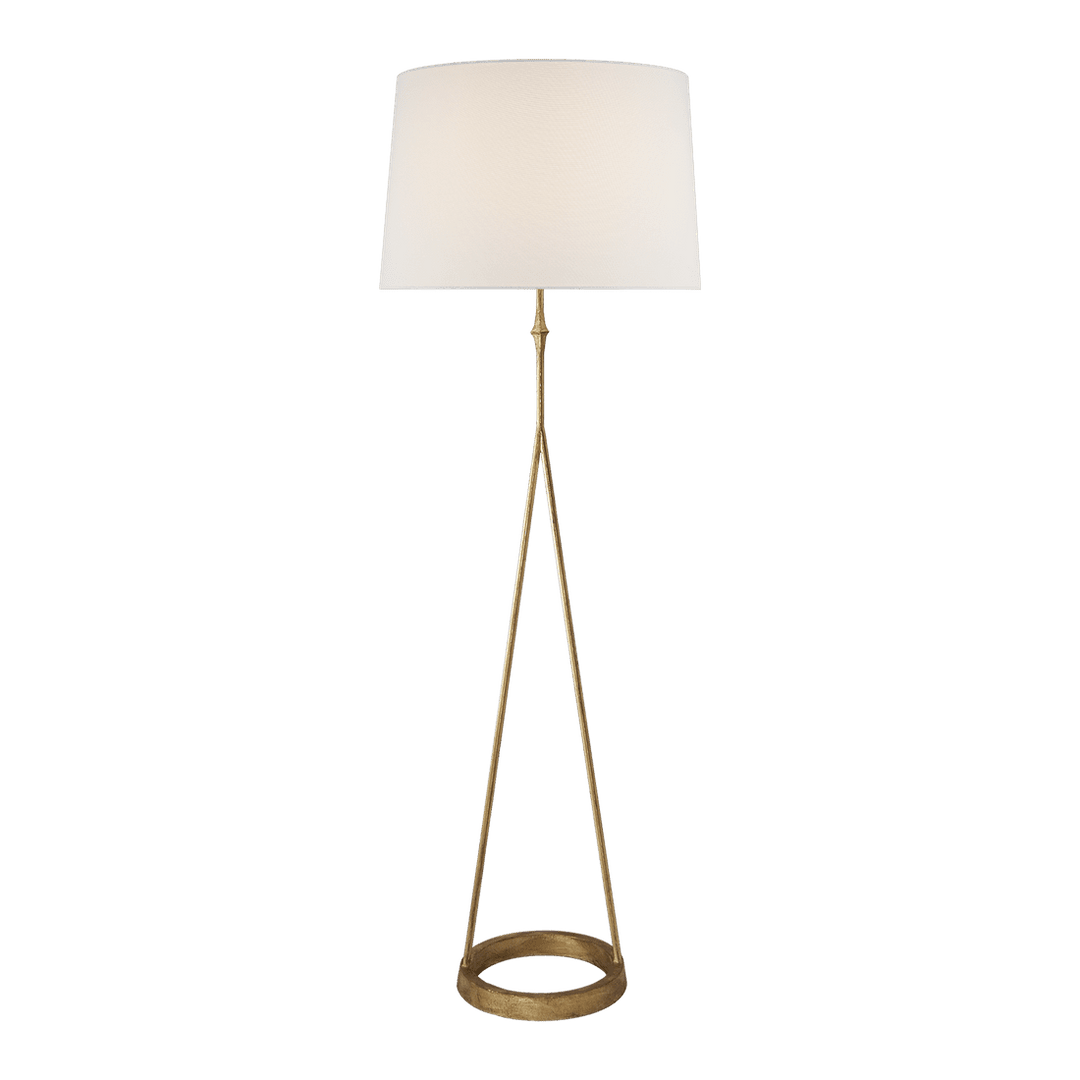 Dauphine Floor Lamp - Gilded Iron with Linen Shade Visual Comfort 1