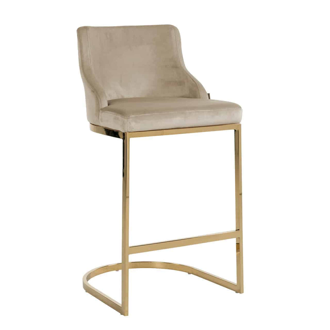 Bolton Bar Stool - Khaki Velvet & Gold Richmond 2