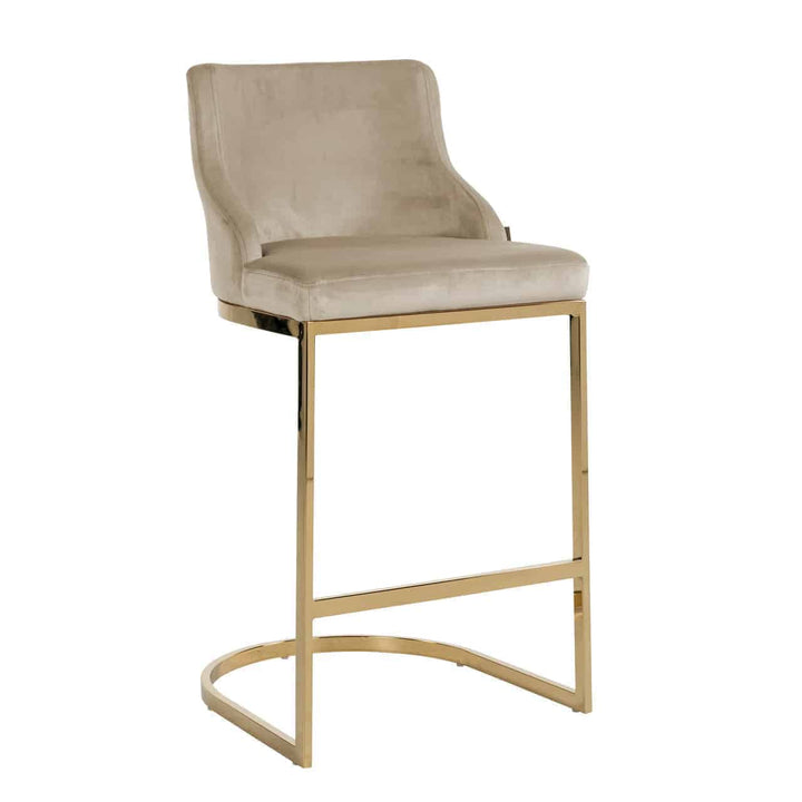 Bolton Bar Stool - Khaki Velvet & Gold Richmond 2