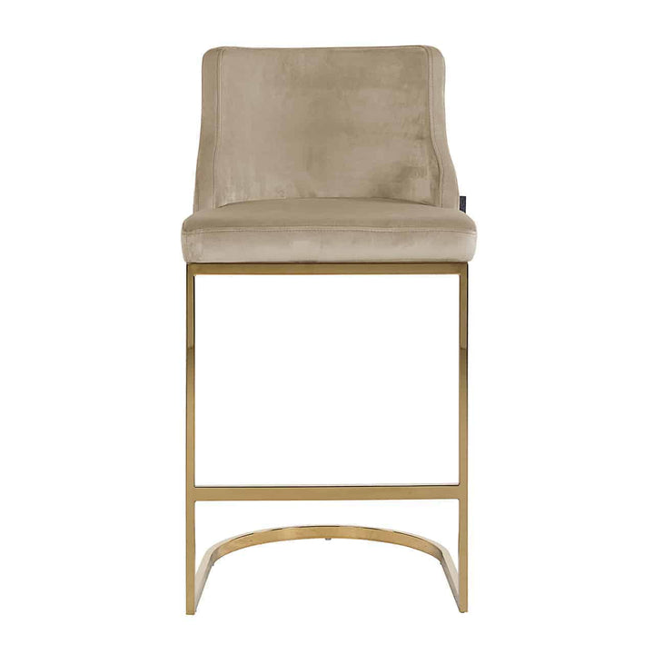 Bolton Bar Stool - Khaki Velvet & Gold Richmond 1