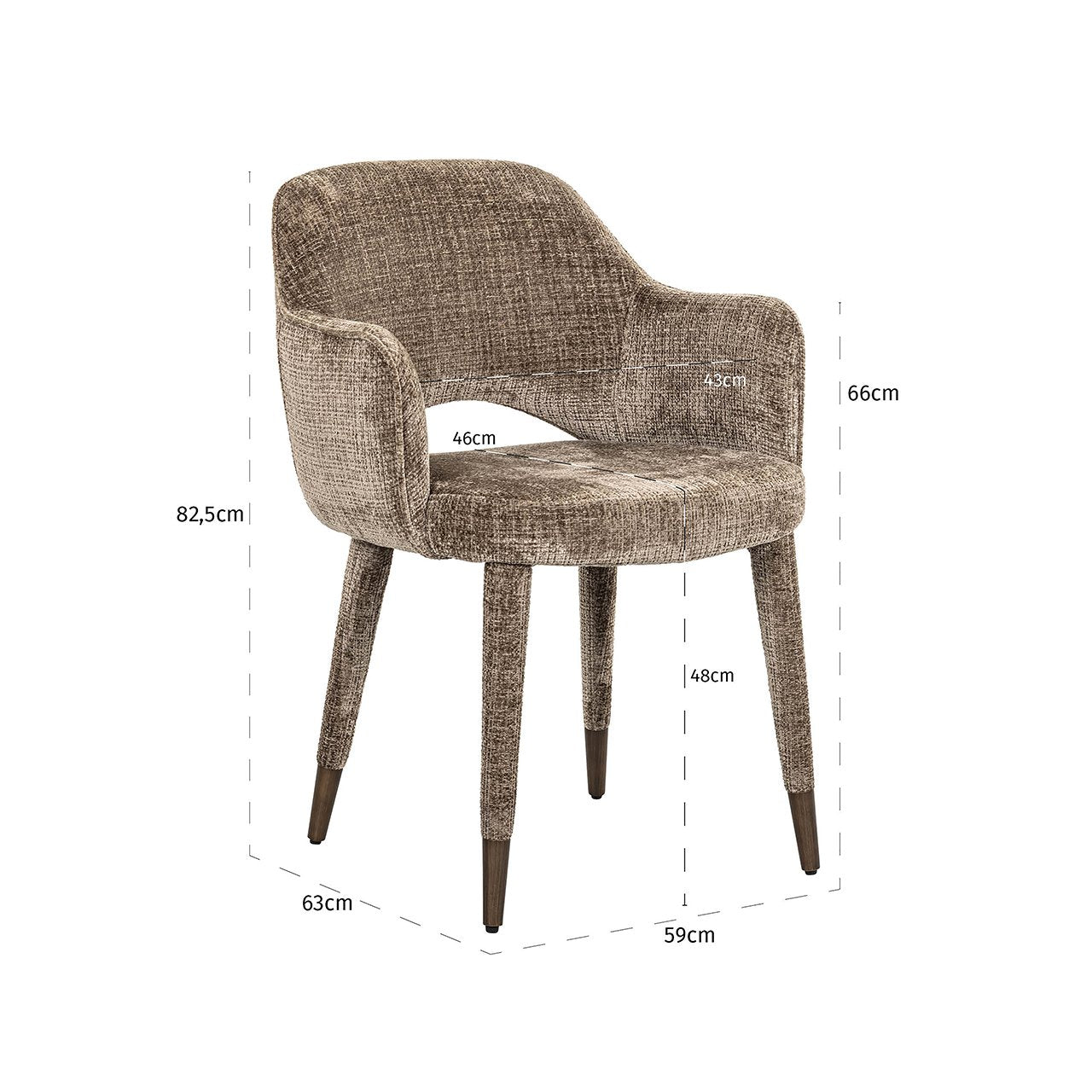 Richmond Interiors Donnatella Chair in Stone Chenille