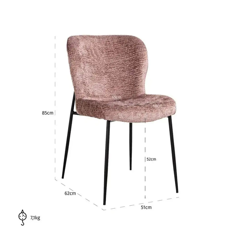  Richmond-Richmond Interiors Darby Pale Fushion Chair in Black-Pink  453 