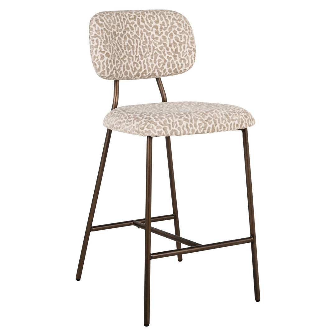 Xenia Set of 2 Leopard Print Counter Stools - Beige Richmond 3