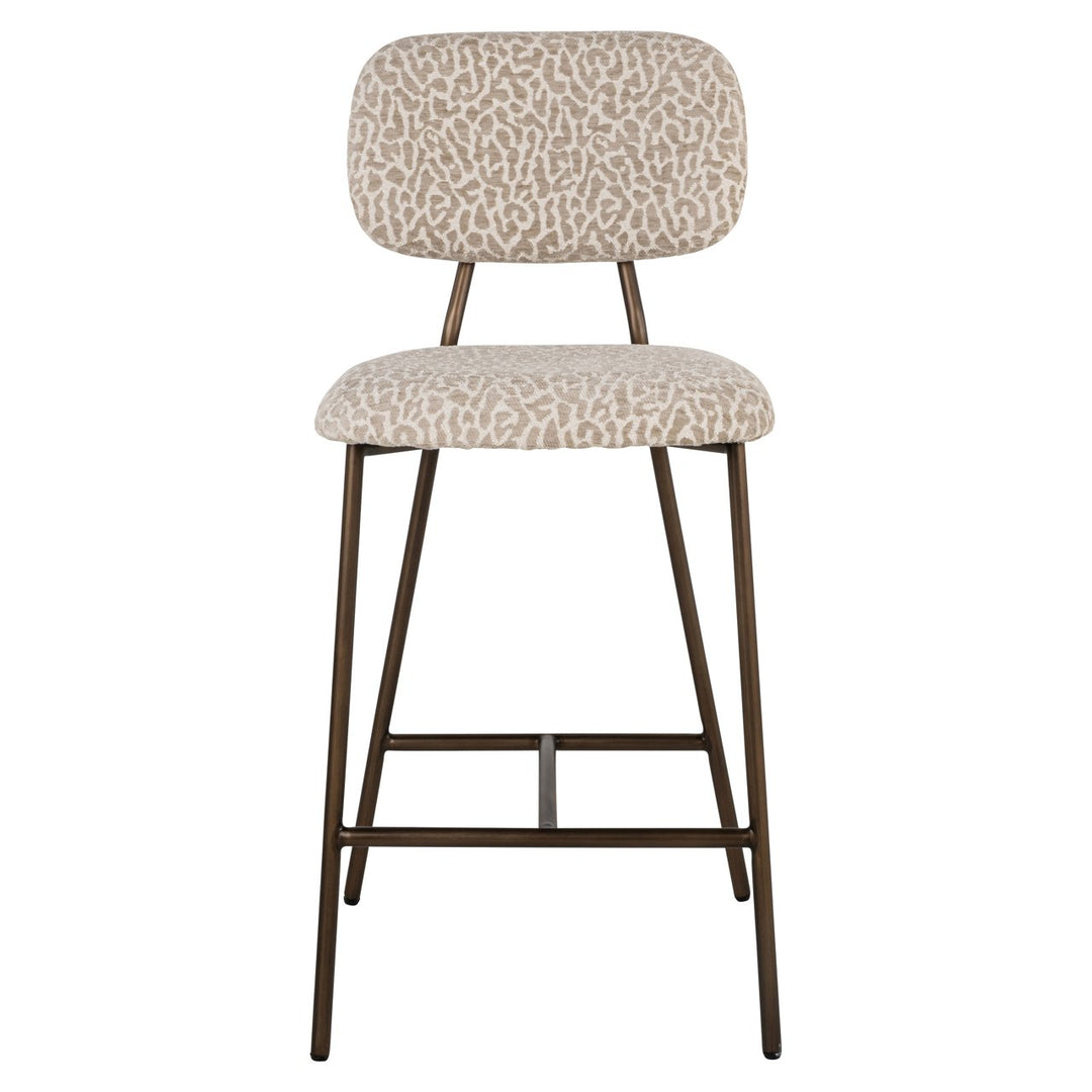 Xenia Set of 2 Leopard Print Counter Stools - Beige Richmond 1