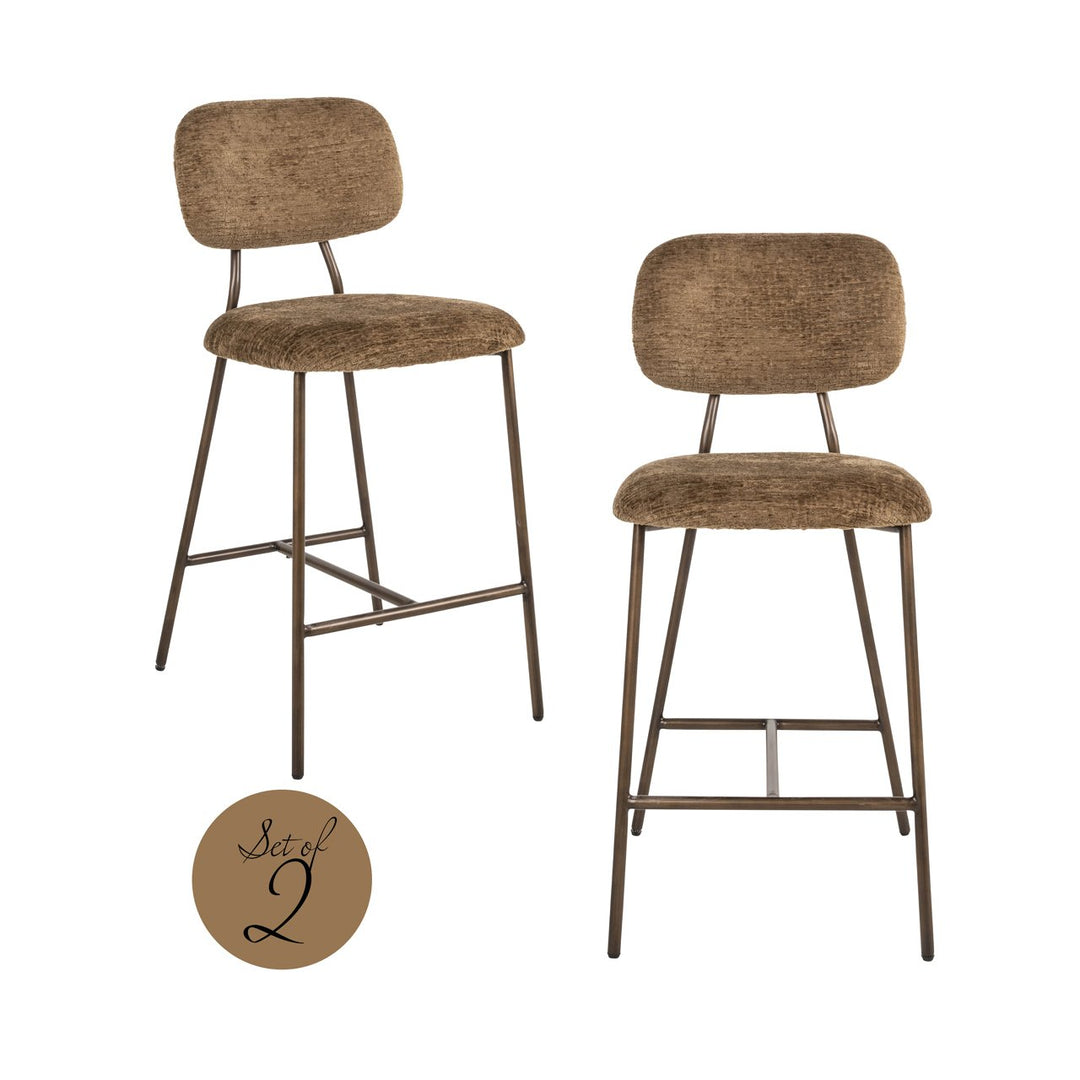 Xenia Set of 2 Counter Stools - Brandy Fusion Richmond 1