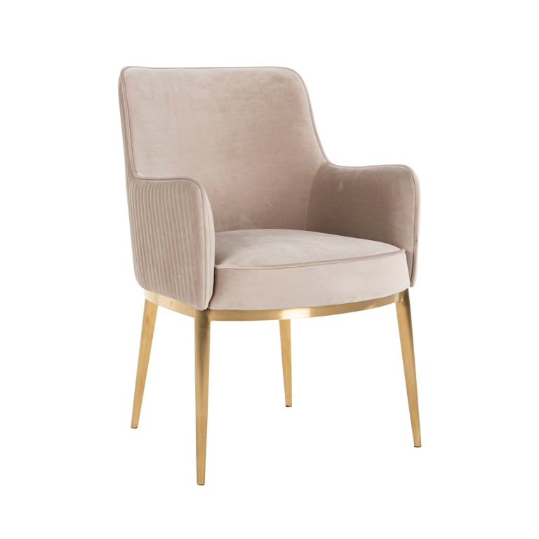 Richmond Breeze Chair Khaki Velvet & Brushed Gold