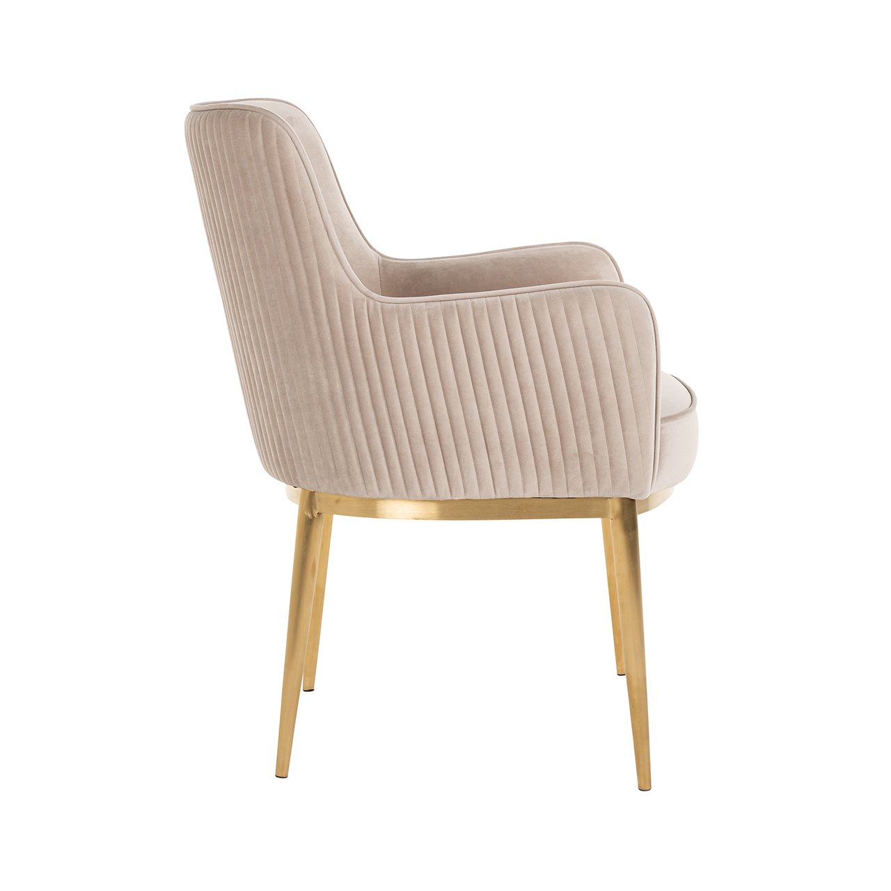 Richmond Breeze Chair Khaki Velvet & Brushed Gold