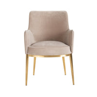 Richmond Breeze Chair Khaki Velvet & Brushed Gold