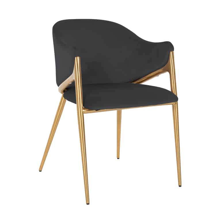  Richmond-Richmond Interiors Gwen Antraciet Velvet Chair-Black  493 