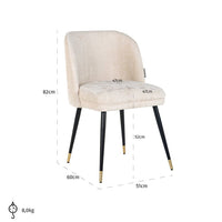 Richmond Alicia Dining Chair in White Chenille